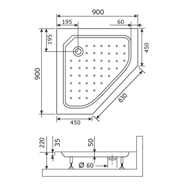 Душевой поддон RGW STYLE-TR 90x90 белый (16180599-11)