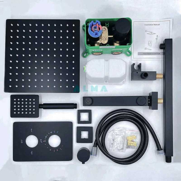 Душевая система ALMAes Weber черная матовая (TVZ-0808)