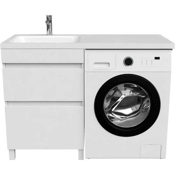 Тумба для стиральной машины с раковиной Iddis Optima Home белая (OPH12LBi95K) Тумба для стиральной машины с раковиной Iddis Optima Home белая (OPH12LBi95K)