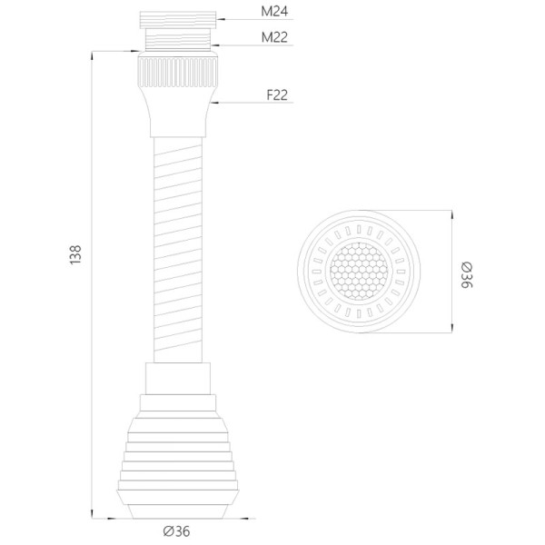 Аэратор Melodia М22хМ24 пластиковый с гиб. удлин. 14см, 2 функц., метал. шл., пласт.сетка (MKP20394BL) Аэратор Melodia М22хМ24 пластиковый с гиб. удлин. 14см, 2 функц., метал. шл., пласт.сетка (MKP20394BL)