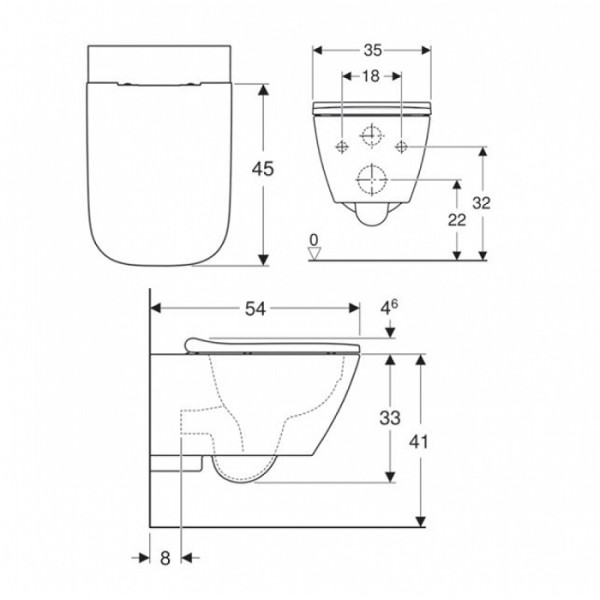 Унитаз подвесной Geberit Smyle Square с сиденьем, белый (500.683.01.1)