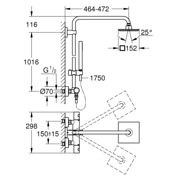 Душевая система Grohe Euphoria Cube 152 (27932000)