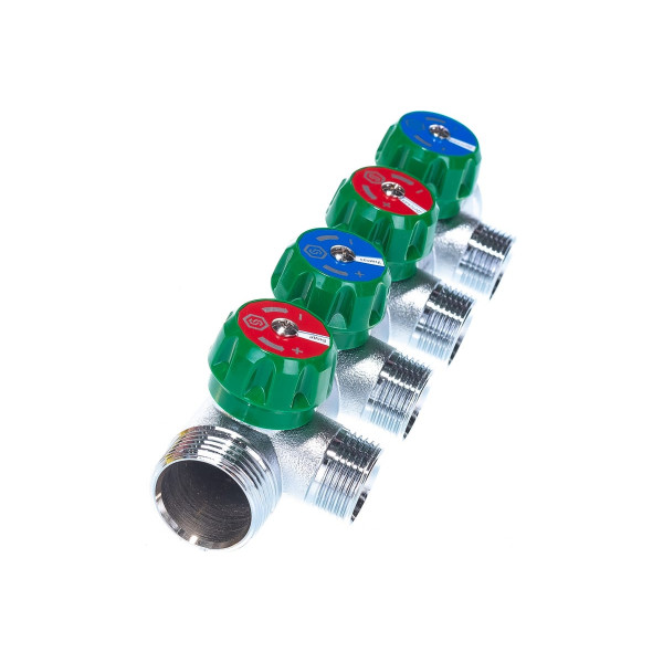 Коллектор 4 отвода регулируемый 1"x3/4"(18)EK Stout (хром) (SMB-6850-013404) Коллектор 4 отвода регулируемый 1"x3/4"(18)EK Stout (хром) (SMB-6850-013404)