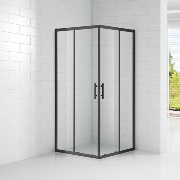 Душевой уголок Cezares Eco 90x90x190 стекло прозрачное, профиль черный (ECO-O-A-2-90-C-NERO) Душевой уголок Cezares Eco 90x90x190 стекло прозрачное, профиль черный (ECO-O-A-2-90-C-NERO)