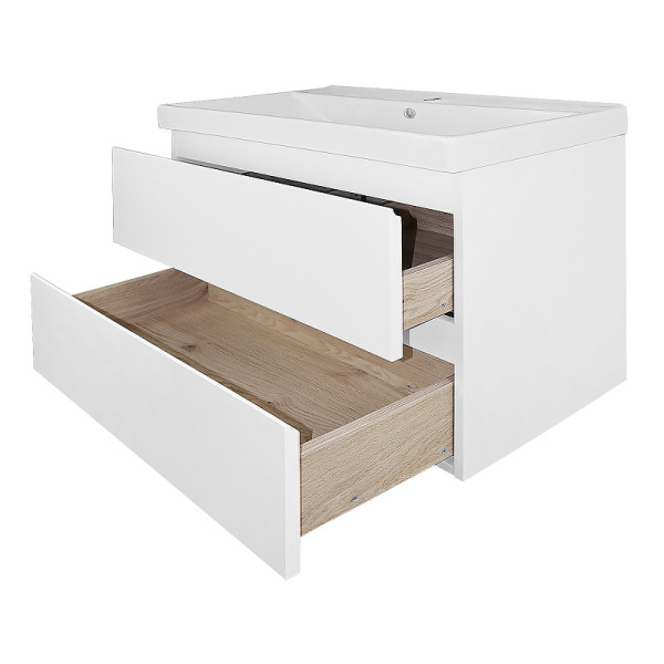 Тумба подвесная Azario с раковиной Мила 80 с раковиной Tempo 80 (CS00091365)