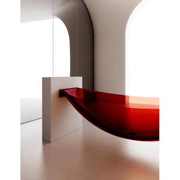 Ванна прозрачная Abber Kristall 180x80 красная (AT9704Rubin)