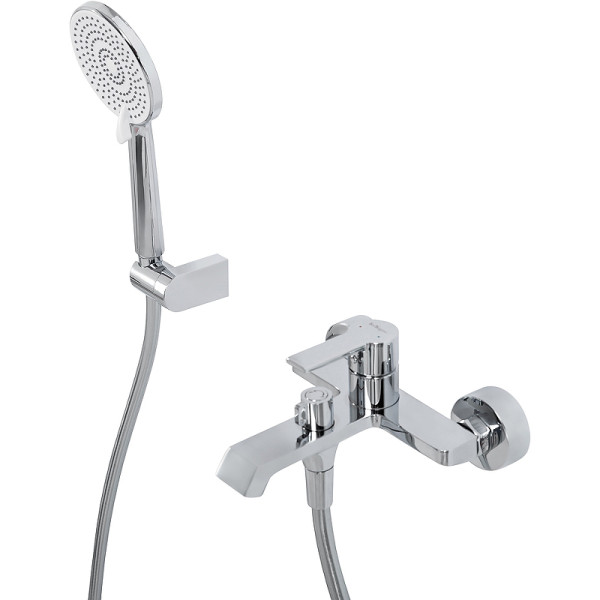 Смеситель для ванны и душа BelBagno с ручным душем, шлангом и держателем, хром (AURORA-VASM-CRM) Смеситель для ванны и душа BelBagno с ручным душем, шлангом и держателем, хром (AURORA-VASM-CRM)