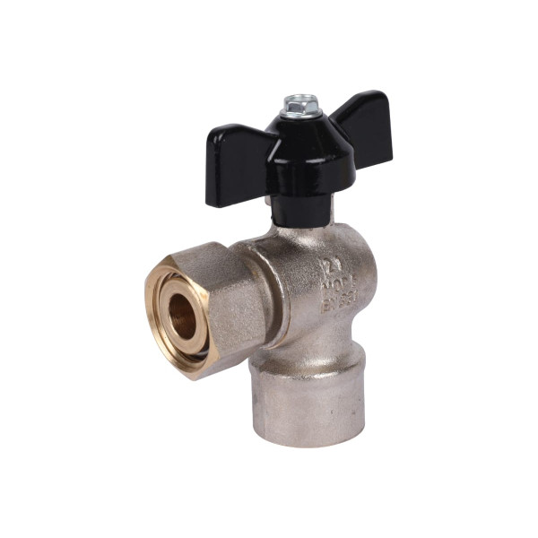 Кран угловой Stout 1/2"x1/2" ВР шаровой с накидной гайкой (ручка бабочка) (SVB-1010-000015)