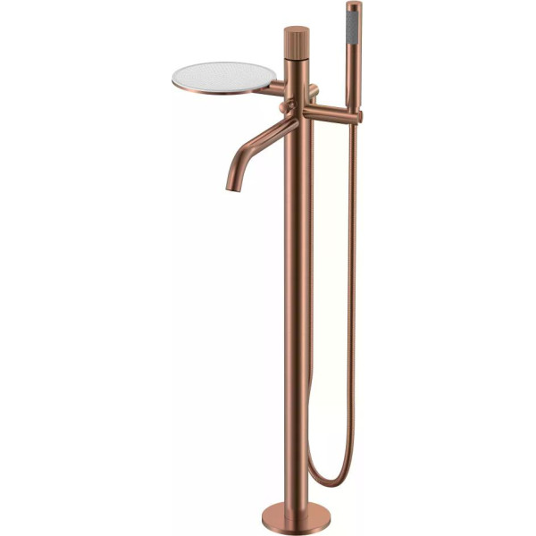 Смеситель напольный Boheme Stick медный с душевым комплектом (129-CB.3)