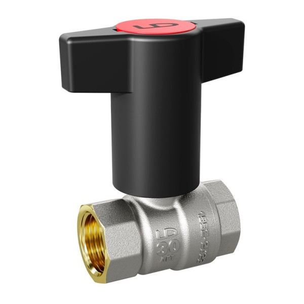 Кран 1/2" ВВ шаровый LD Pride (чёрная Т-образная ручка) (LD 47.340.15) Кран 1/2" ВВ шаровый LD Pride (чёрная Т-образная ручка) (LD 47.340.15)