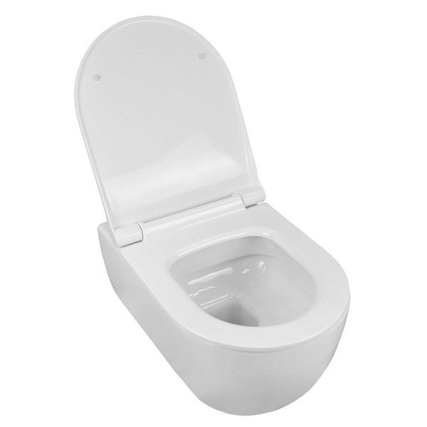 Унитаз подвесной Ferio безободковый с сиденьем микролифт 545x360x330 (87565)