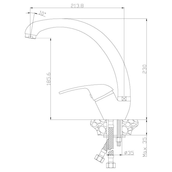Смеситель для кухни Rossinka Y40-23 (Y40-23)
