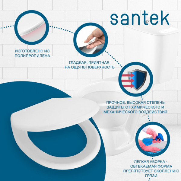 Сиденье для унитаза Santek Паллада белое (1WH302377) Сиденье для унитаза Santek Паллада белое (1WH302377)