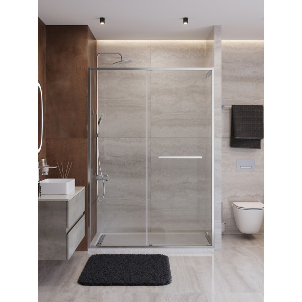 Душевая дверь Cezares Lux 140x195 стекло прозрачное, профиль хром (LUX-B-FS-11-140-C-CR)