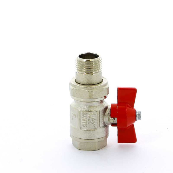 Кран Itap 1/2" шаровый со сгоном Ideal (красная бабочка) (0980012) Кран Itap 1/2" шаровый со сгоном Ideal (красная бабочка) (0980012)