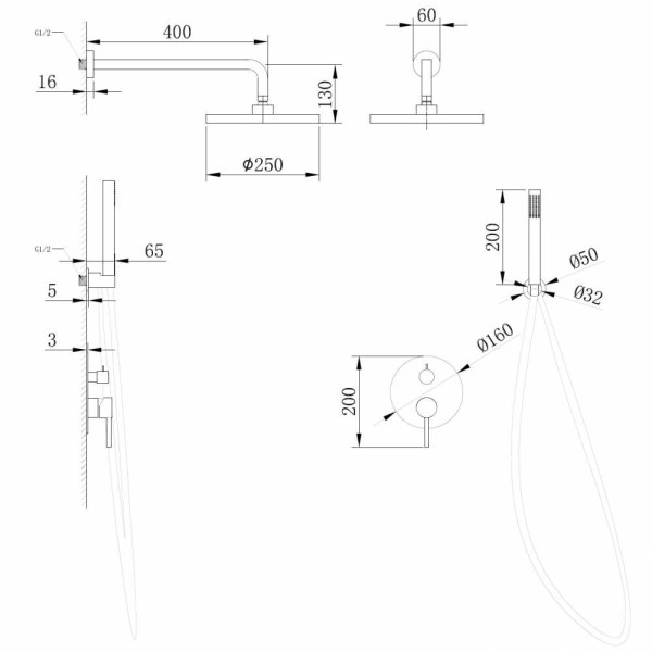 Душевая система Abber Wasser Kreis розовое золото (AF8118RG) Душевая система Abber Wasser Kreis розовое золото (AF8118RG)