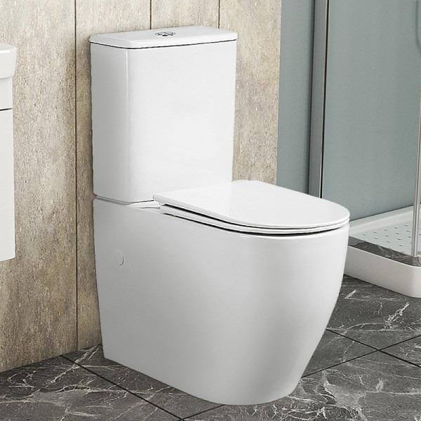 Унитаз напольный Azario Bonelle с сиденьем с микролифтом белый (AZ-1229A)