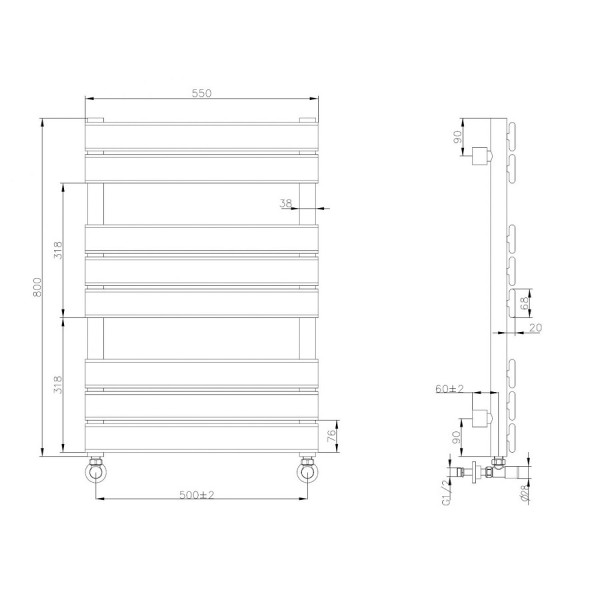 Полотенцесушитель водяной Boheme Venturo 110x800 G (золото) (720-G)