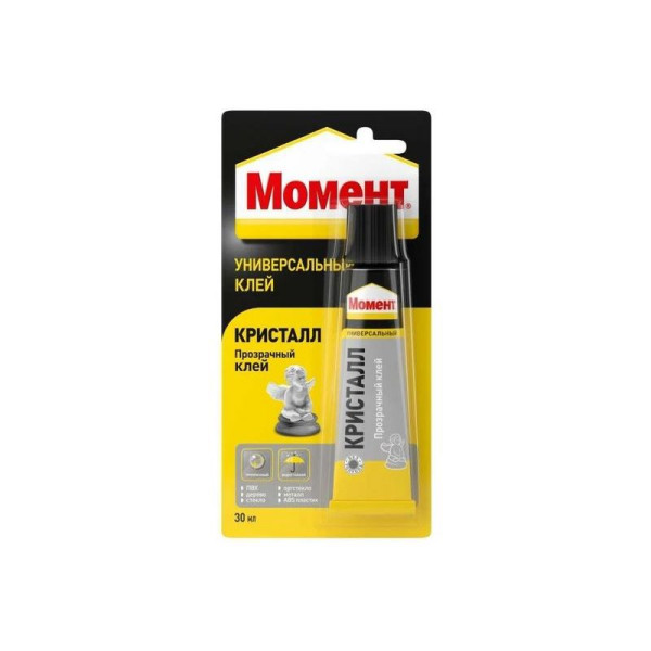 Клей контактный Момент Кристалл Прозрачный 30 мл. (на блистере) (422974)