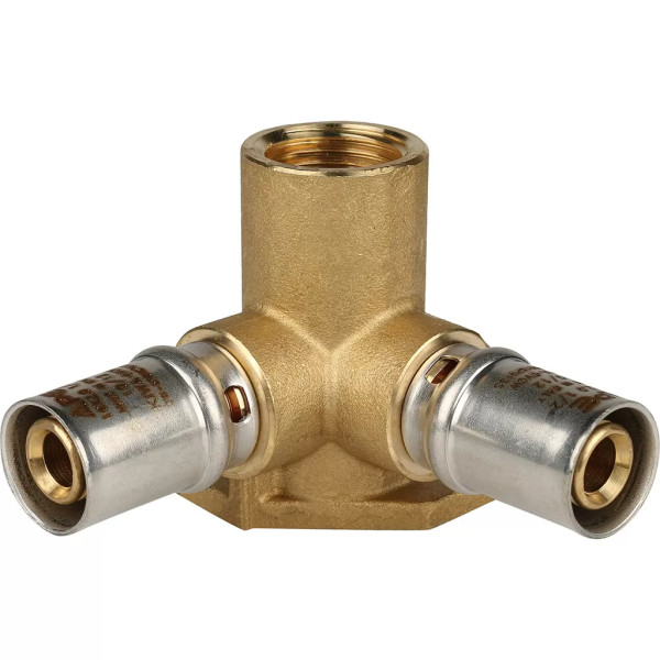 Тройник установочный 16x1/2"В Stout (пресс) (SFP-0015-001216) Тройник установочный 16x1/2"В Stout (пресс) (SFP-0015-001216)