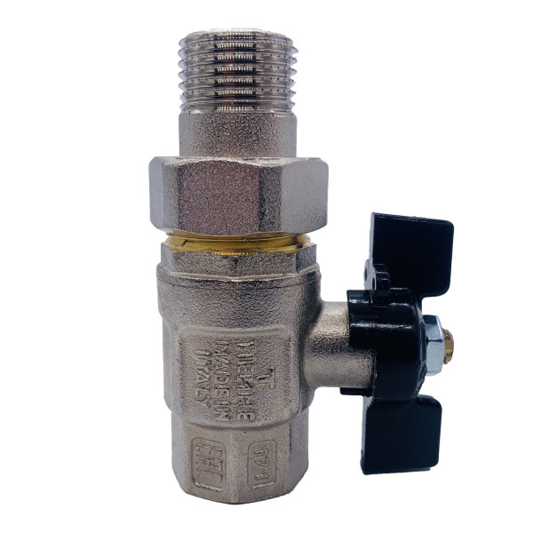 Кран шаровый со сгоном Tiemme Buran 1/2" (черная бабочка) (2450004) Кран шаровый со сгоном Tiemme Buran 1/2" (черная бабочка) (2450004)