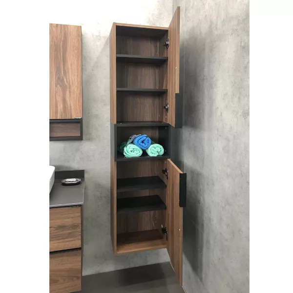 Пенал подвесной Comforty Штутгарт 400x400x1600 дуб темно-коричневый (00004151544)