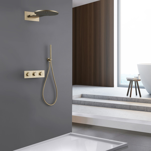 Душевая система Abber Wasser Kreis  золото матовое (AF8151G)