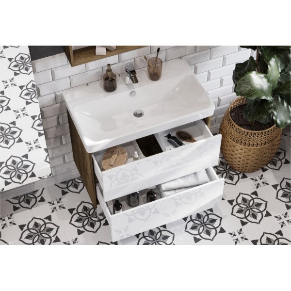 Тумба подвесная Aquaton Сканди 768x427x591 белый, дуб рустикальный (1.A283.0.01S.DZ9.0) Тумба подвесная Aquaton Сканди 768x427x591 белый, дуб рустикальный (1.A283.0.01S.DZ9.0)