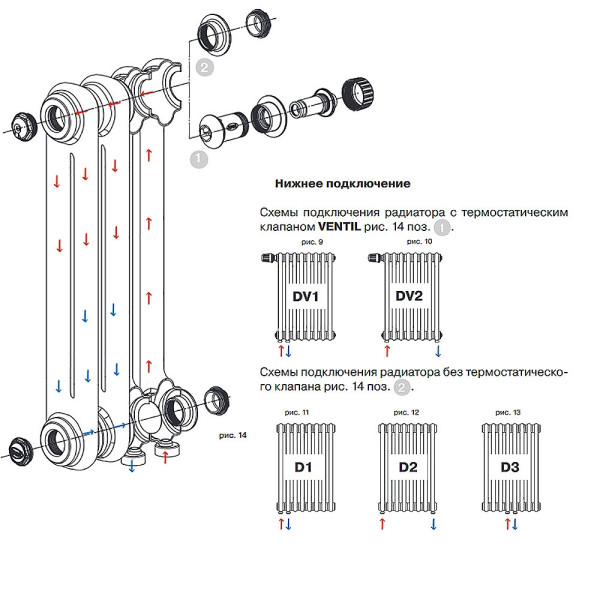 Радиатор стальной трубчатый RIFAR TUBOG 2180/4 нижнее подключение DV1 белый RAL 9016 (TUB 2180-04-DV1)