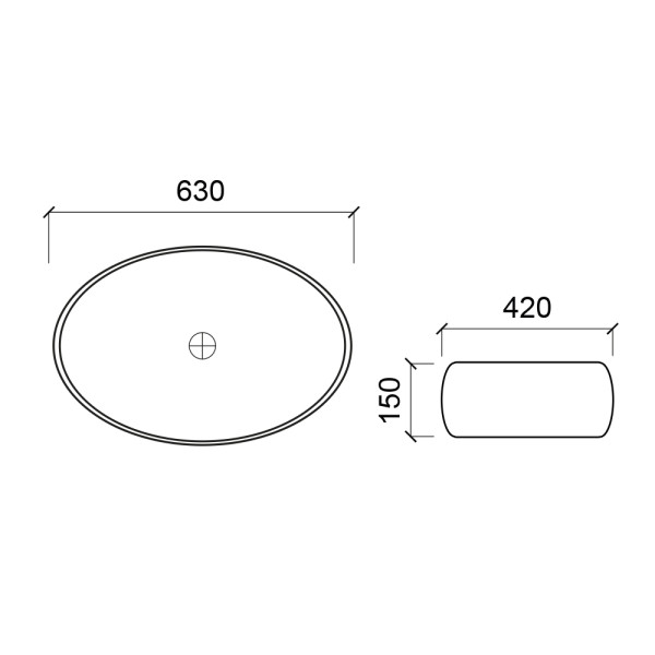 Раковина накладная Wesnaart Nova 63x42 белая (4060-NOV03) Раковина накладная Wesnaart Nova 63x42 белая (4060-NOV03)