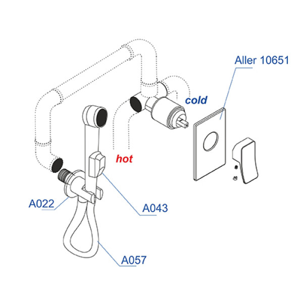 Смеситель с гигиеническим душем WasserKRAFT A010657 со шлангом 120 см Смеситель с гигиеническим душем WasserKRAFT A010657 со шлангом 120 см
