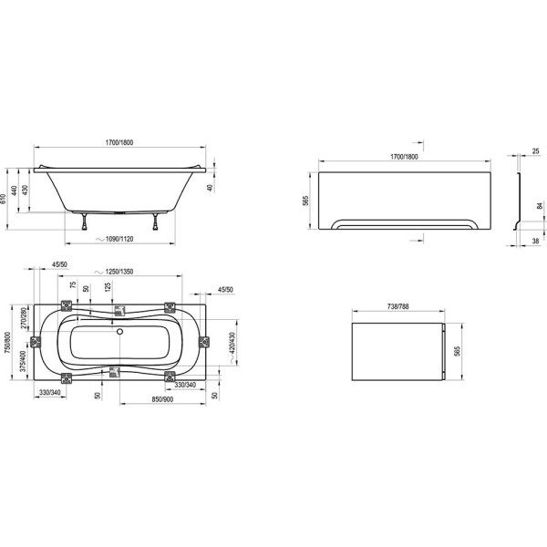 Ванна акриловая Ravak Campanula II 180х80 без гидромассажа (CB21000000) Ванна акриловая Ravak Campanula II 180х80 без гидромассажа (CB21000000)
