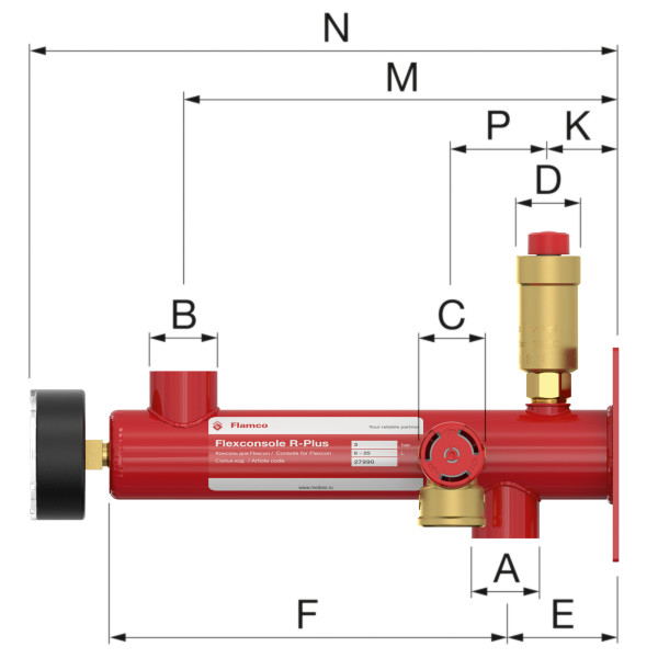 Консоль Flamco Flexconsole R-Plus 3/4"*3/4" (для баков 8-25 л) (27990) Консоль Flamco Flexconsole R-Plus 3/4"*3/4" (для баков 8-25 л) (27990)
