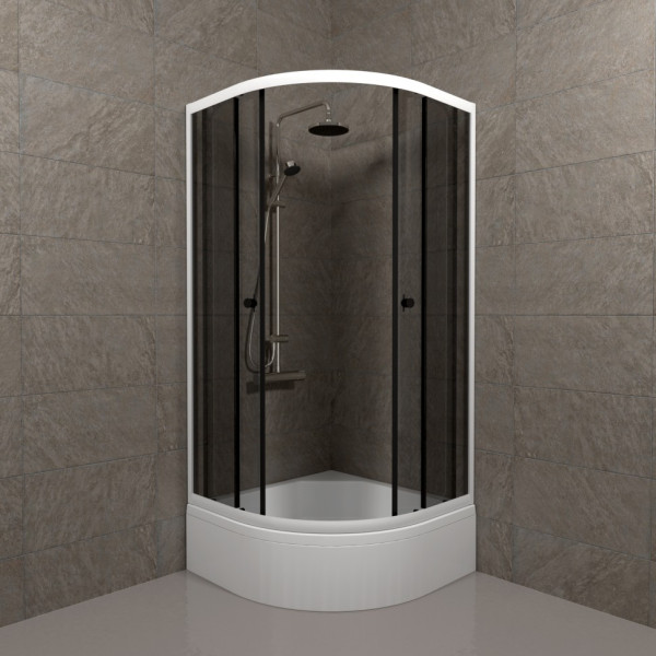 Душевое ограждение Triton Грэй 90x90 стекло тонированное, профиль белый (DK375)