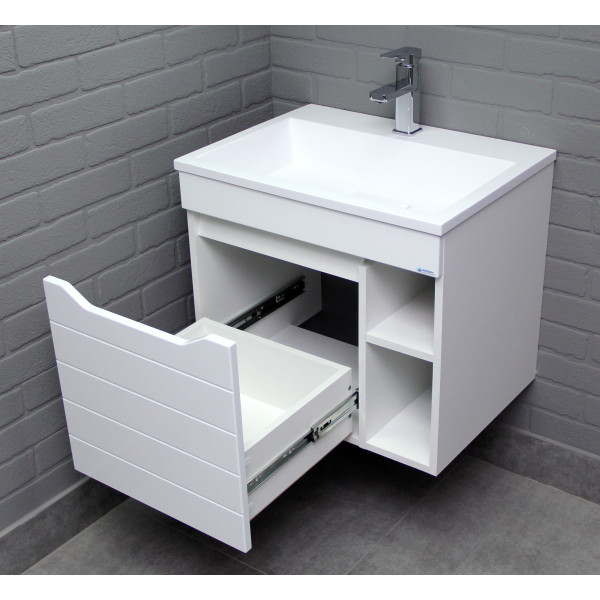 Тумба подвесная под умывальник Absolute 60 Агата c 1 ящиком B1 Айсберг Домино (DA6701T)