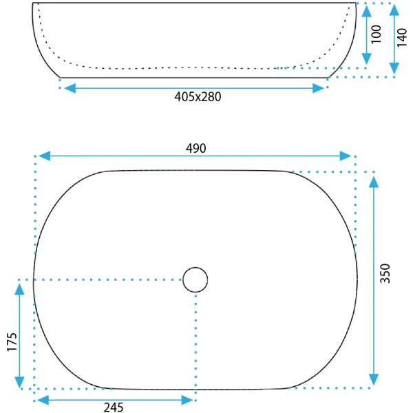 Раковина накладная REA Lisa Beige shiny 49x35x14 бежевая (REA-U6380)