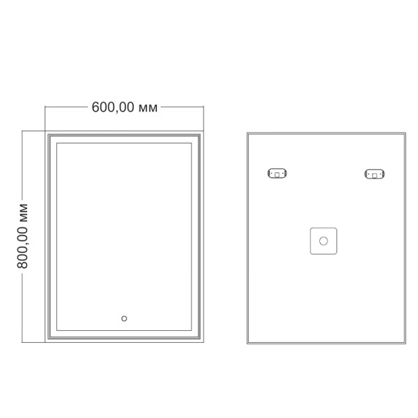 Зеркало Azario Melis 600х800 влагостойкое с подсветкой и диммером (CS00066634)