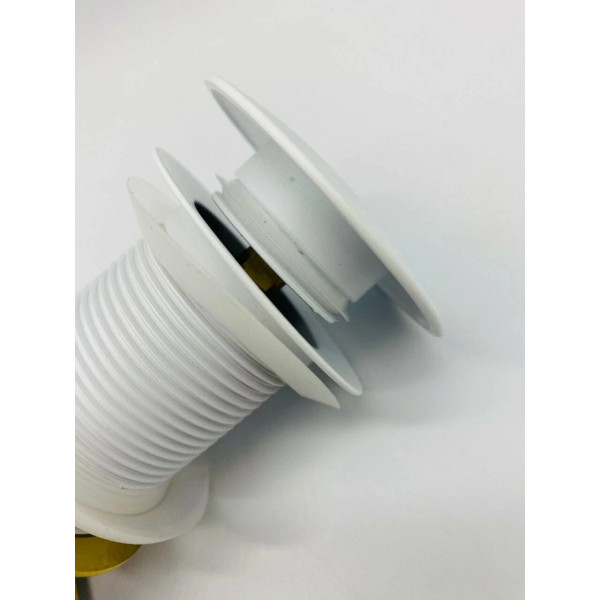 Донный клапан для раковины Vieir 1 1/4" (32 мм.), 67 мм. Quick Clac без перелива (латунь, белый) (VER21AYF)