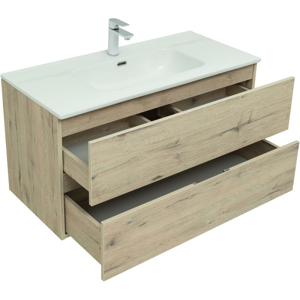 Тумба подвесная Aquanet Алвита New 100 2 ящика, дуб веллингтон белый (00277521) Тумба подвесная Aquanet Алвита New 100 2 ящика, дуб веллингтон белый (00277521)