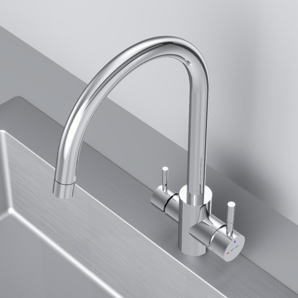 Смеситель для кухни AM.PM X-Joy S с С-изливом с каналом для питьевой воды хром (F85B07700)