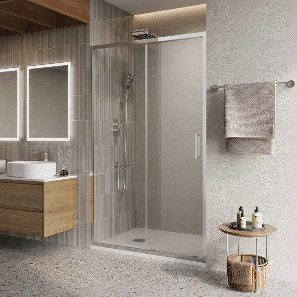Душевые двери BelBagno Luce 110x195 стекло прозрачное, профиль хром (LUCE-BF-1-110-C-Cr) Душевые двери BelBagno Luce 110x195 стекло прозрачное, профиль хром (LUCE-BF-1-110-C-Cr)