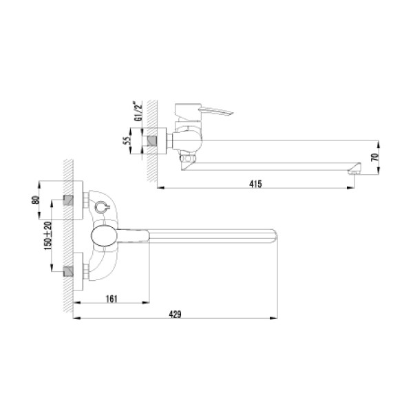 Смеситель для ванны и душа Lemark Atlantiss (LM3217C)