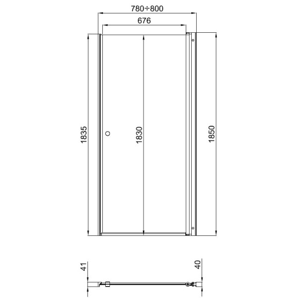 Душевая дверь Triton Уно 800*1850 стекло прозрачное, профиль хром (DP78)
