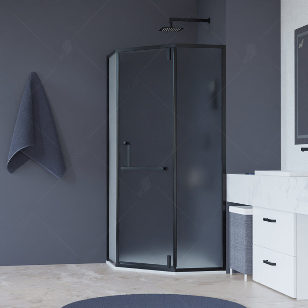 Душевой уголок RGW HO-084-B 100*100 стекло сатинат, профиль черный 350608400-24