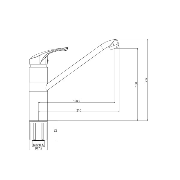 Смеситель для кухни Voda хром (K8) Смеситель для кухни Voda хром (K8)