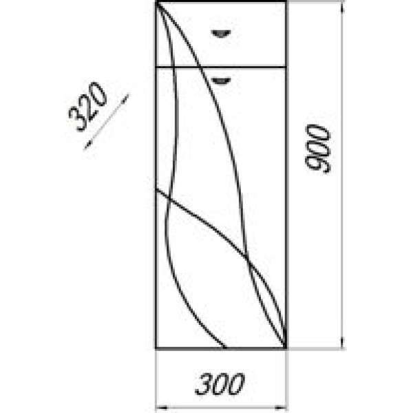 Полупенал напольный Melodia 30 DВ1 40x80 с фрезой белый СВ (MFR79450WT)