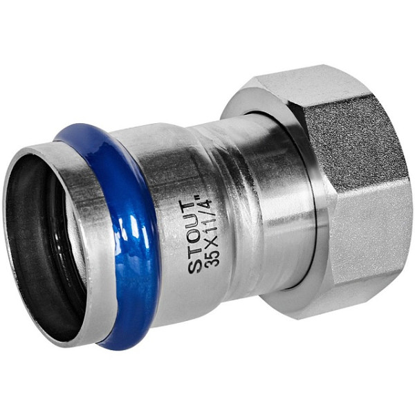 Переход 35х1 1/4"B с накидной гайкой Stout SSS-2026 ВПр-ВР (нерж.ст., пресс) SSS-2026-035114 Переход 35х1 1/4"B с накидной гайкой Stout SSS-2026 ВПр-ВР (нерж.ст., пресс) SSS-2026-035114