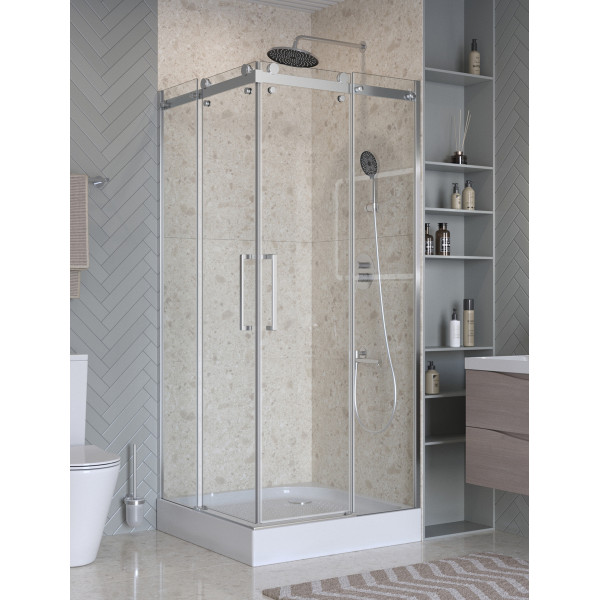 Душевой уголок BelBagno Marino 90x90x195 стекло прозрачное, профиль хром глянцевый (MARINO-2-A-2-90-C-CR)