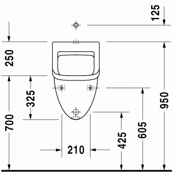 Писсуар подвесной Duravit Starck 3 350х350х575 (0822350000)