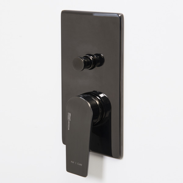 Смеситель для ванны и душа WasserKRAFT Glan черный глянцевый (6661)